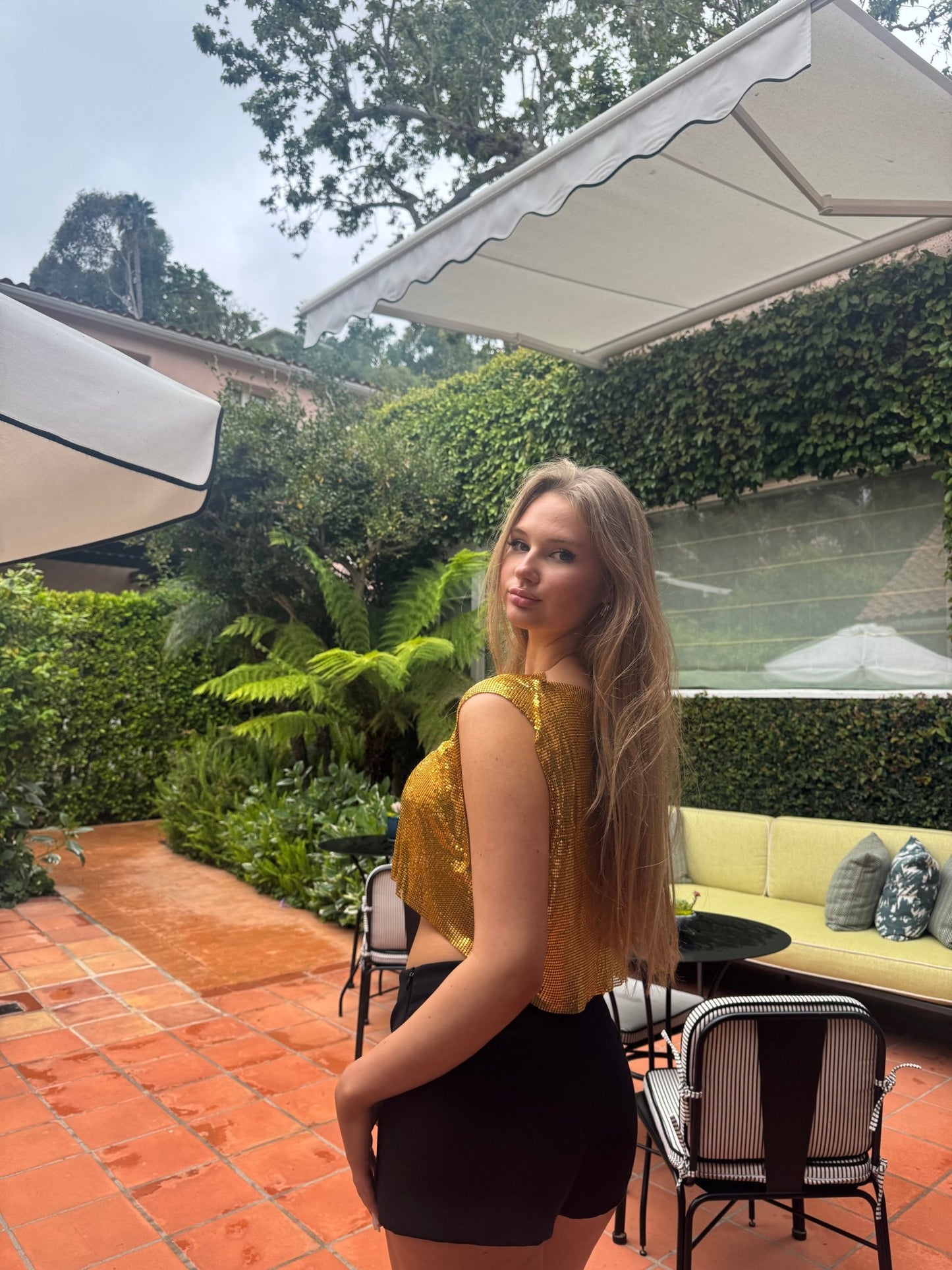 The Ibïza Top in GoldChaiaChaia beaded bags beaded skirts resort wear