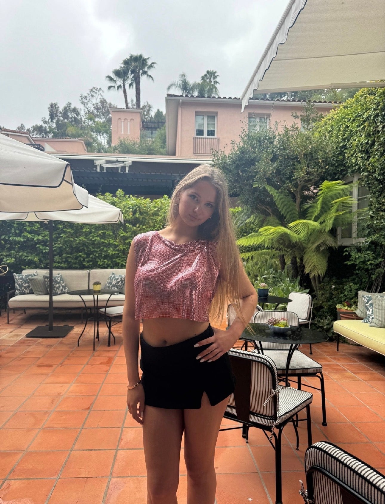 Chaïa Ibiza Top Pink - hand beaded crochet top boho festival Coachella resort wear image 3