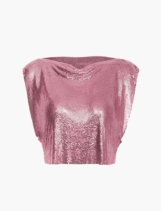 Chaïa Ibiza Top Pink — hand-crocheted crochet top resort wear Brazil 1