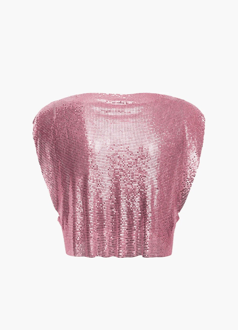 Chaïa Ibiza Top Pink — hand-crocheted crochet top resort wear Brazil 2